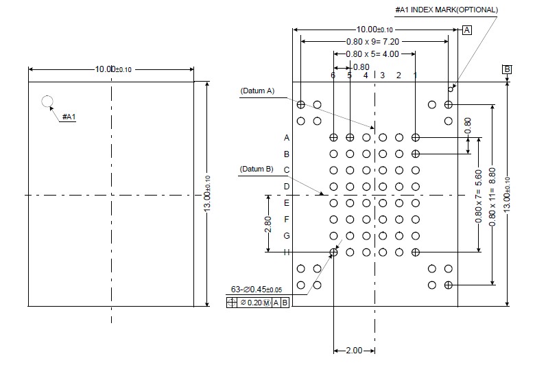 K9F2G08U0A-PCB0 package diagram