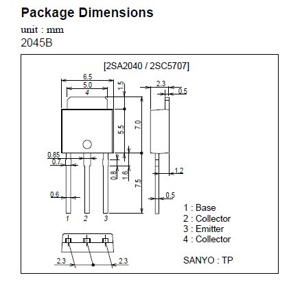 2SC5584 Package Dimensions