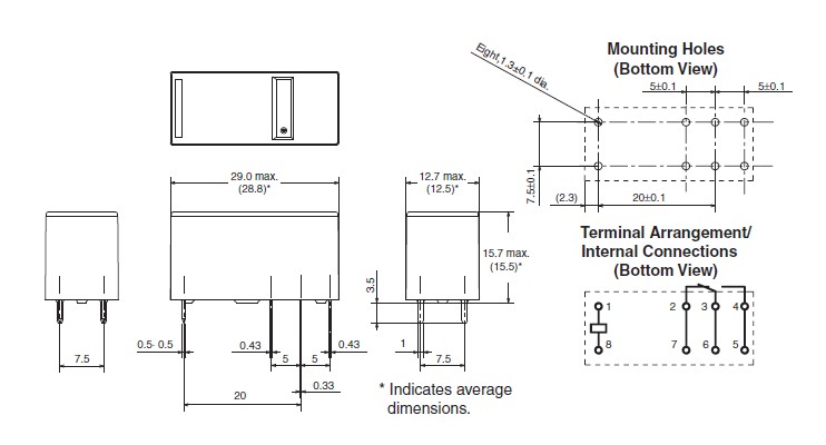 G5RL-1A-E-24V Dimensions