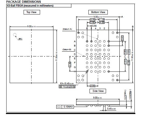 K9F5608U0D-PCB0 PACKAGE DIMENSIONS