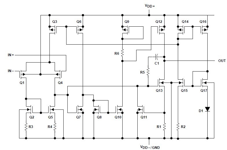 TLC2254IDR equivalent schematic