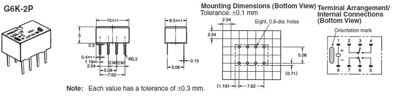 G6K-2P-Y 24VDC dimension