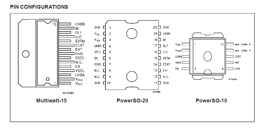 LNBP20PD pin configuration
