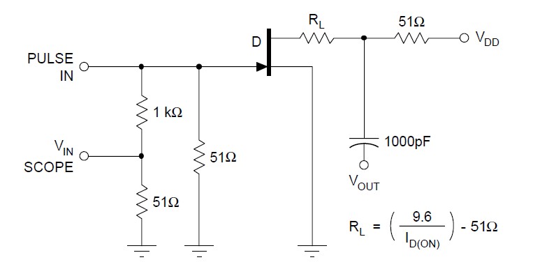 SST4393-T1-E3 switching times test circuit