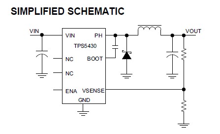 TPS5430DDAR simplified schematic