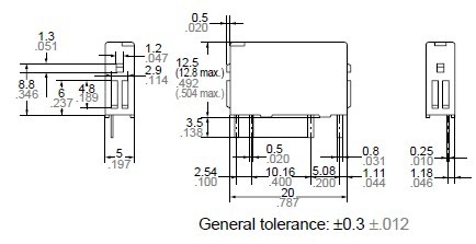 PA1A-12V dimentions