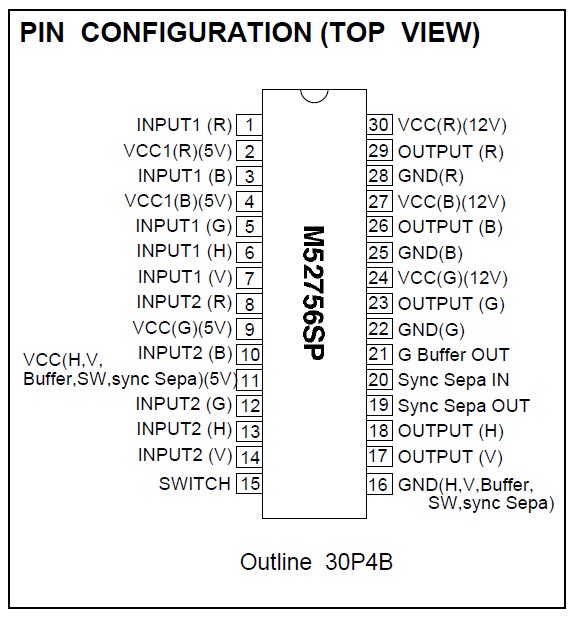 M52756SP pin configuration