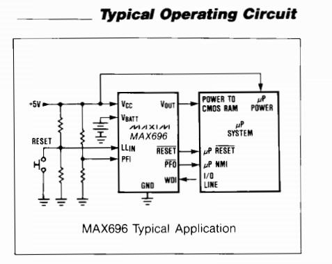 MAX696CWE typical operating circuit