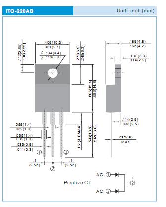 SB10100FCT package dimensions