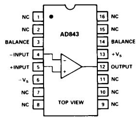 AD843JR pin configuration