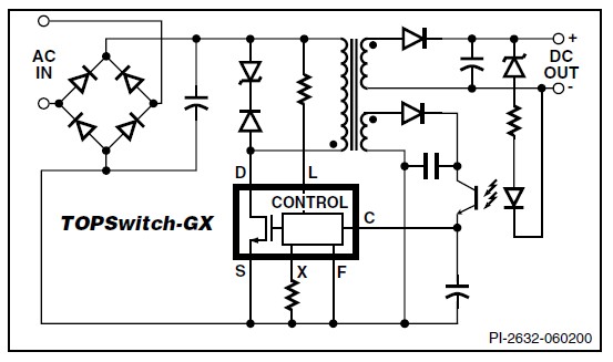 TOP250YN Typical Flyback Application