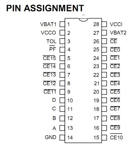 DS1212Q pin assignment