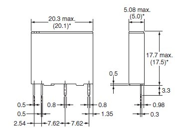 G6M-1A-DC24V Dimension
