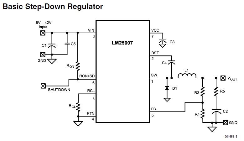 LM25007MM Basic Step-Down Regulator