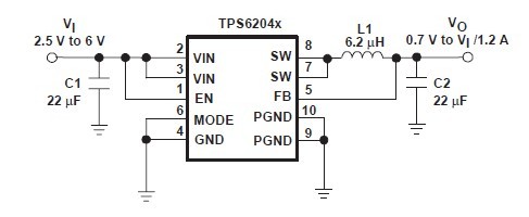 TPS75401QPWPR Typical Application Configuration