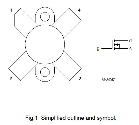 BLF246 Simplified outline and symbol