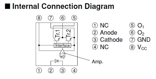 PC923L internal connection diagram