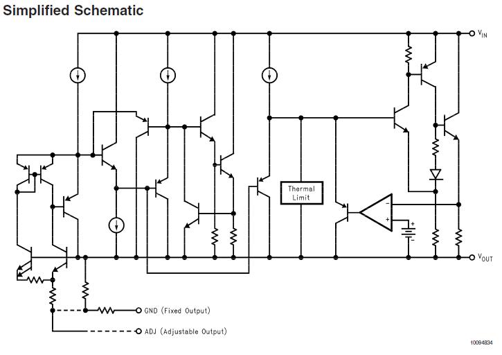 LM1086ISX-3.3 Simplified Schematic diagram