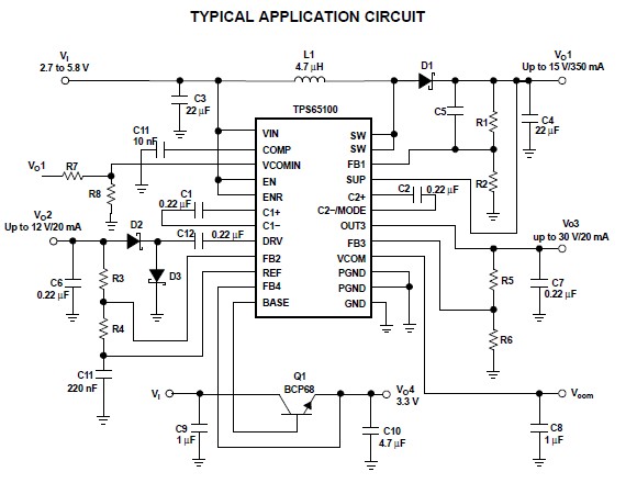 TPS65100PWPR typical application circuit