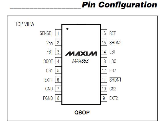 MAX863 pin configuration