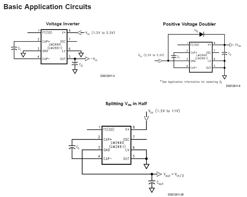 LM2661MM Basic Application Circuits
