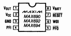 MAX690CPA+ pin configuration