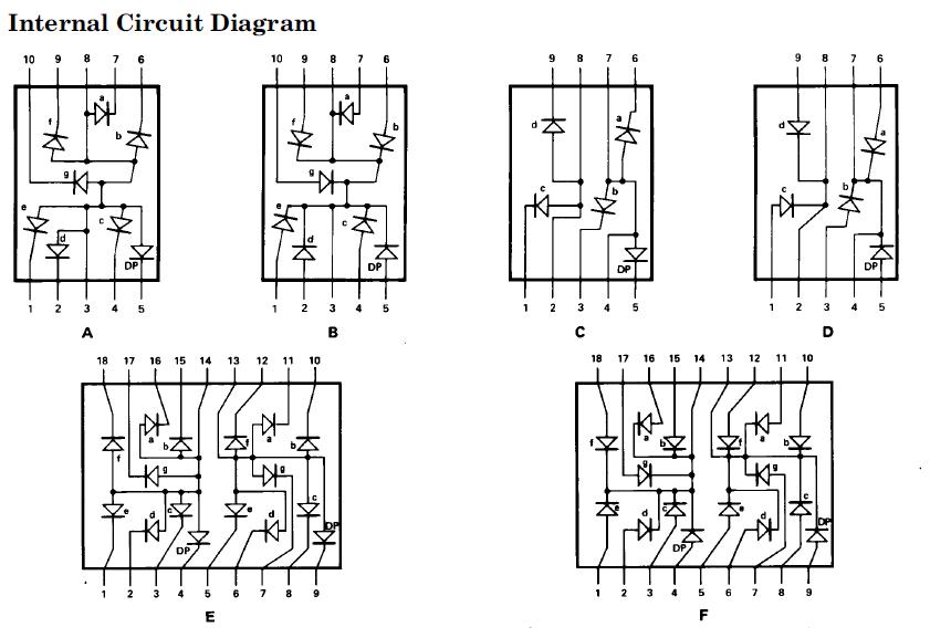 HDSP-H151 Internal Circuit diagram