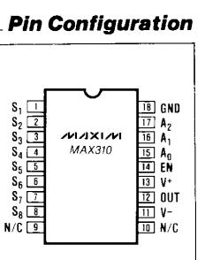 MAX310CPE+ pin configuration