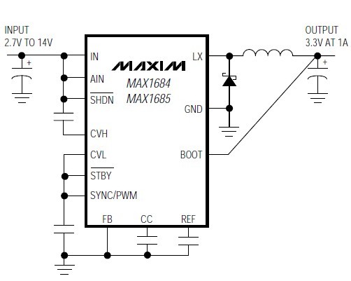 MAX1685EEE+T Typical Operating Circuit