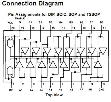 MM74HC245ASJ connection diagram
