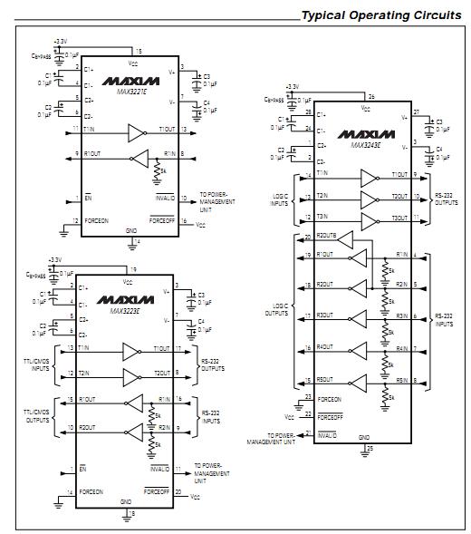 MAX3221EEAE typical operating circuit