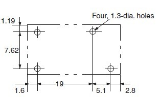 G6RN-1-DC24V Mounting Holes