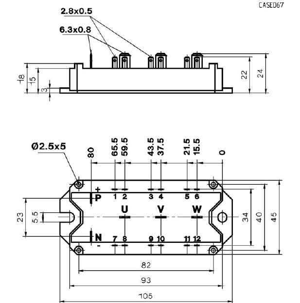 SKM40GD124DH8 package diagram