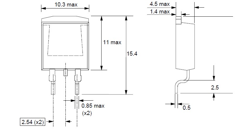 BYV32EB-200 centre pin connected to mounting base