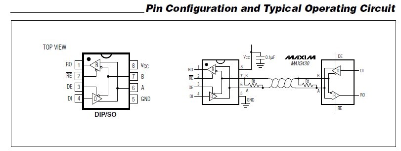 MAX3430ESA+ Pin Configuration