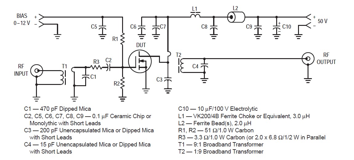MRF150 30 MHz Test Circuit