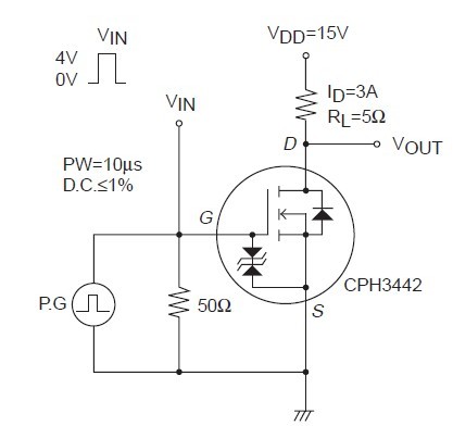 CPH3442-TL-E Switching Time Test Circuit