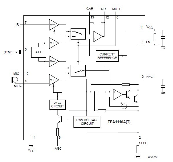 TEA1110AT Block diagram