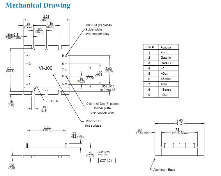 VI-J60-EZ Mechanical Drawing