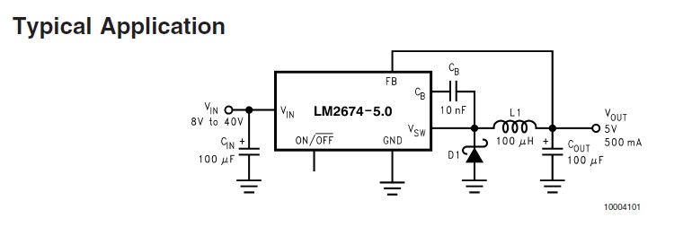LM2674MX-5.0 Typical Application