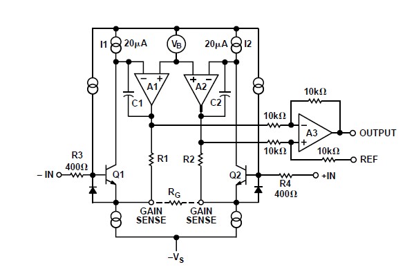 AD620AN Simplified Schematic