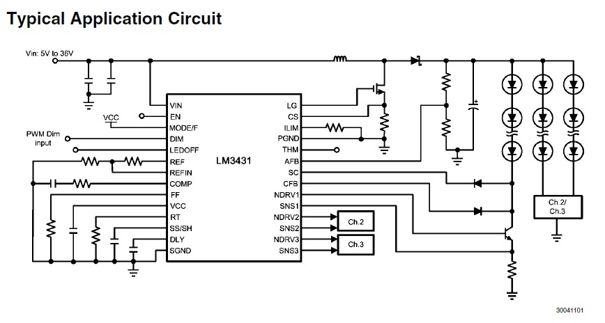 LM3431AMH Typical Application Circuit