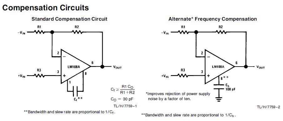 LM108AJ-8 Compensation Circuits