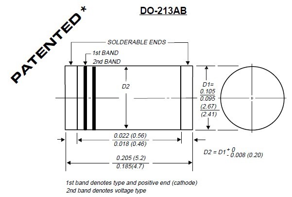 1N6481-E375 Dimensions in inches and (millimeters)