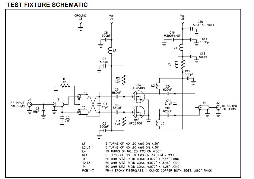 UF2840G test fixture schematic