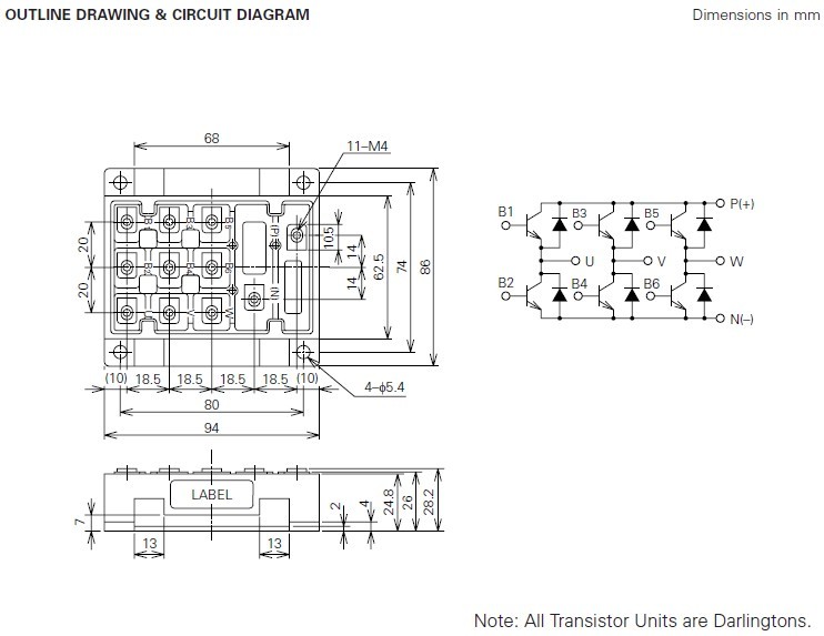 QM75TX-H outline drawing & circuit diagram