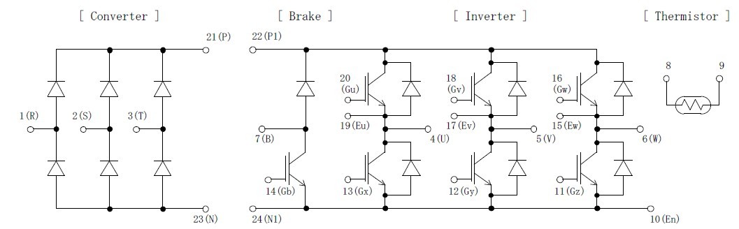 7MBR100U4B120-50 Equivalent circuit