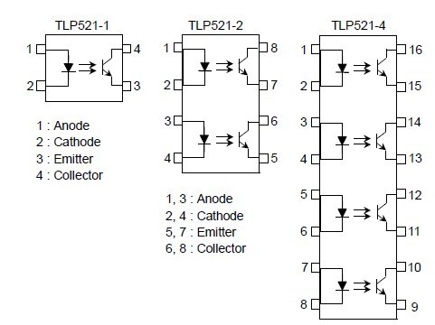 TLP521-1 Pin Configurations