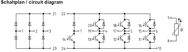 FP100R06KE3 circuit diagram