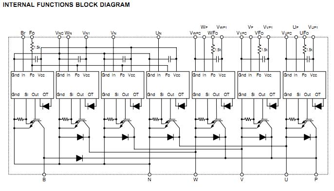 PM100RLA120 internal functions block diagram